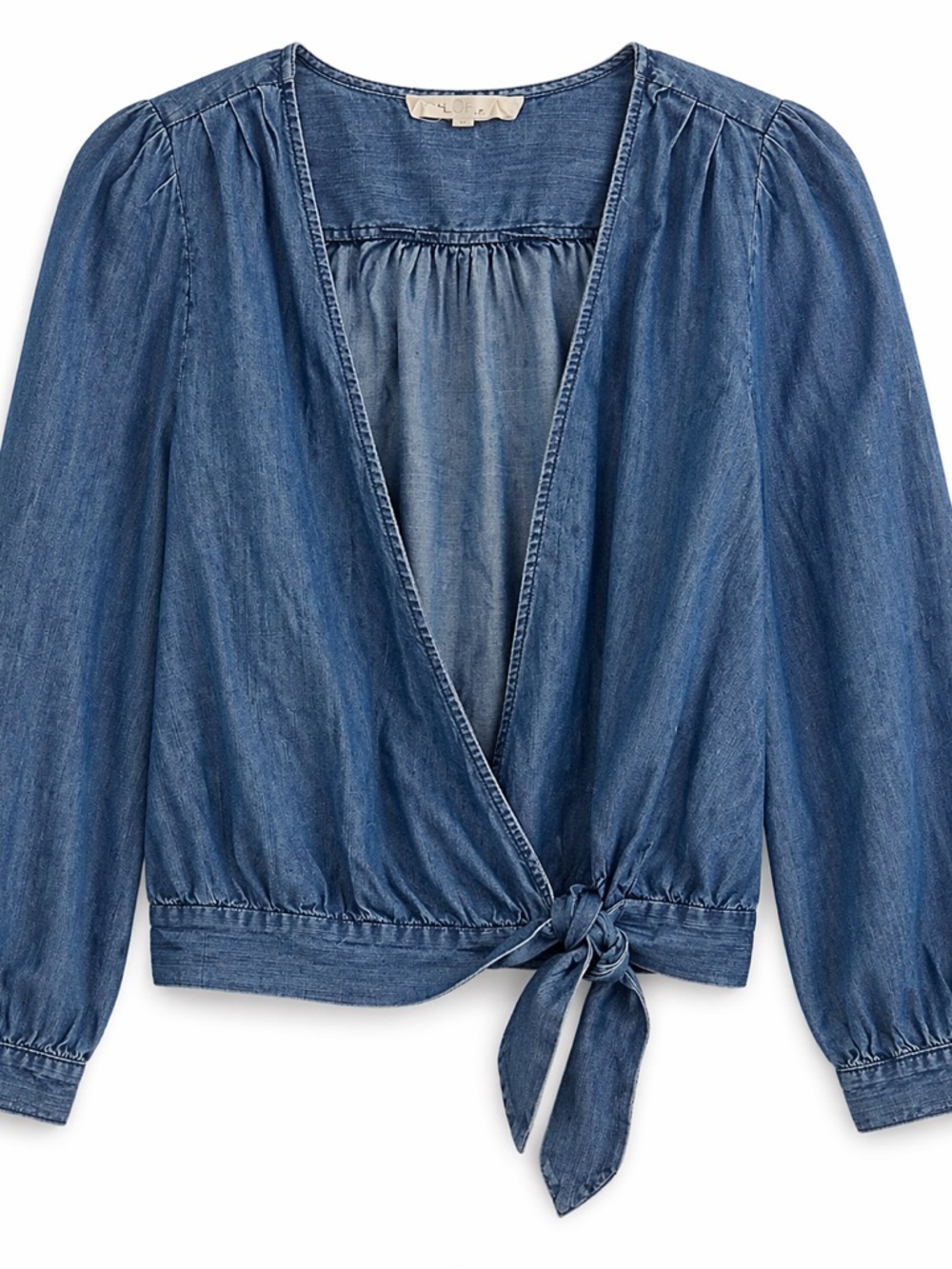 Madewell Blue Denim Wrap Blouse